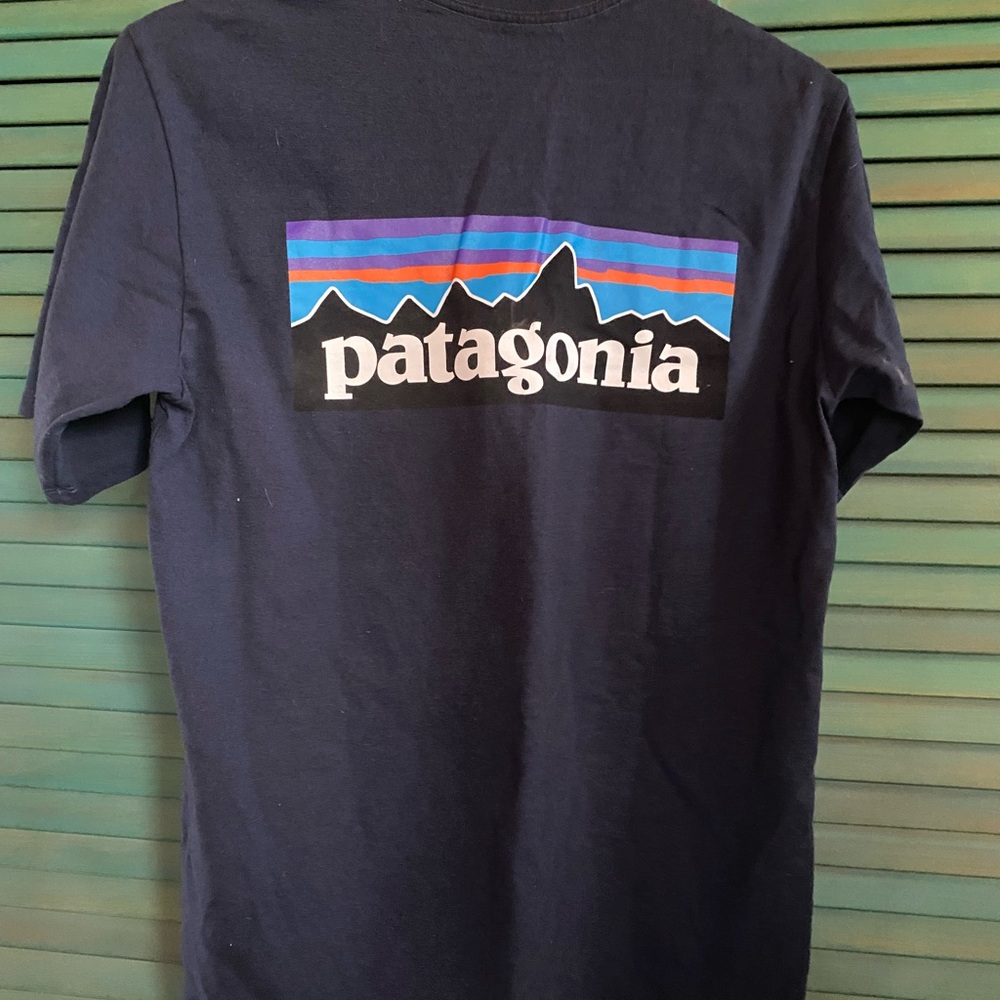 Patagonia Men's Dark Blue Graphic Tee